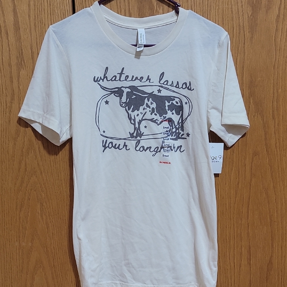 Bella Canvas Cream Tee with Gray Graphic